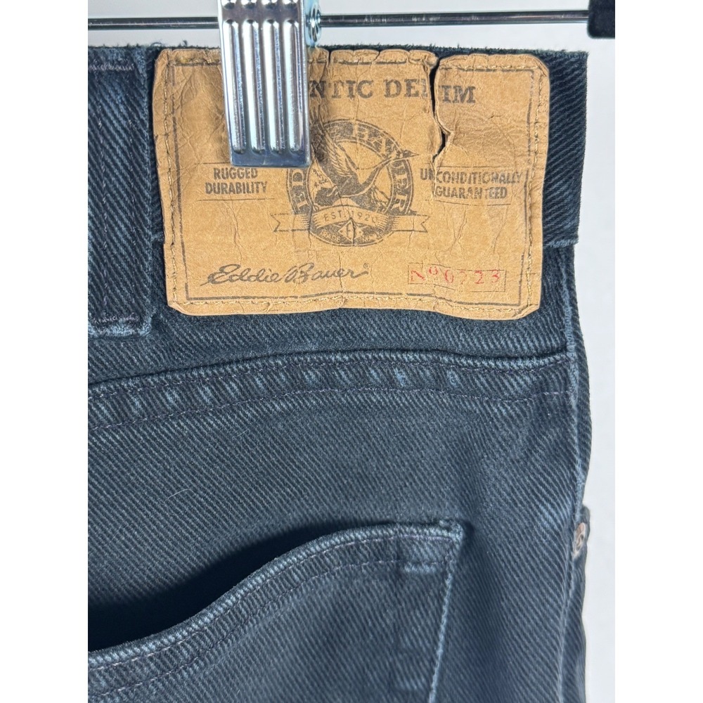 Eddie Bauer Mens Relaxed Fit Black Cotton Denim Straight Leg Jeans 32x28 - Picture 9 of 11